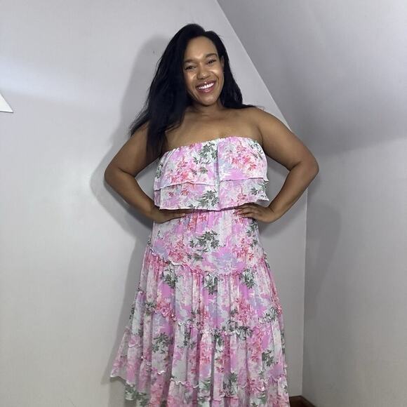 Express Dresses & Skirts - Express Floral Maxi Dress Large Tiered Fairy Coquette Cottagecore Ruffles Flowy